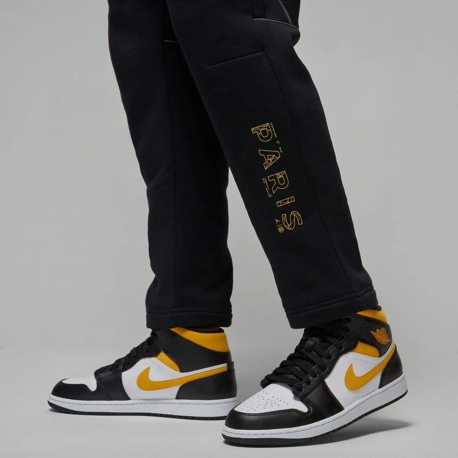 Nike Paris Saint Germain Fleece Pants Jordan X PSG - Black/Tour Yellow 7 Nike Paris Saint Germain Fleece Pants Jordan X PSG - Black/Tour Yellow - Image 7