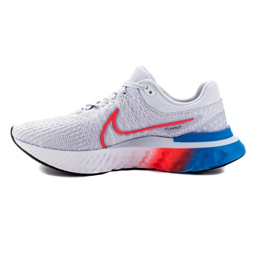 Nike Running Shoe React Infinity Run FK 3 - Football Grey/Bright Crimson/Cobalt Blue Woman 2 Nike Running Shoe React Infinity Run FK 3 - Football Grey/Bright Crimson/Cobalt Blue Woman - Image 2