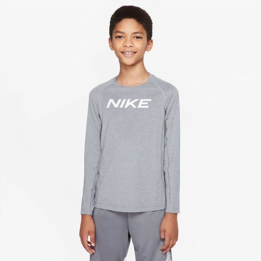 Nike Pro Training Shirt Dri-FIT - Carbon Heather/White Kids 1 Nike Pro Training Shirt Dri-FIT - Carbon Heather/White Kids