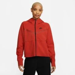Nike Hoodie NSW Tech Fleece Windrunner - Red/Black Woman