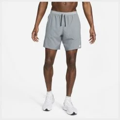 Nike Running Shorts Dri-FIT Stride 2IN1 - Smoke Grey/Reflect Silver -football e26bae74a7b9