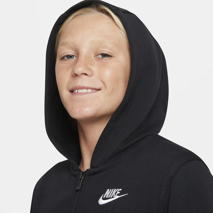 Nike Hoodie NSW Club FT FZ - Black/White Kids 3 Nike Hoodie NSW Club FT FZ - Black/White Kids - Image 3