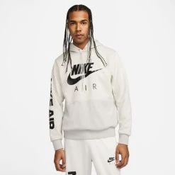 Nike Hoodie NSW Air Brushed Pullover - Iron Grey/Heather/Black
