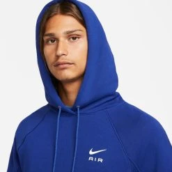 Nike Air Hoodie French Terry - Deep Royal Blue/White -football ebe7a48ffe7b