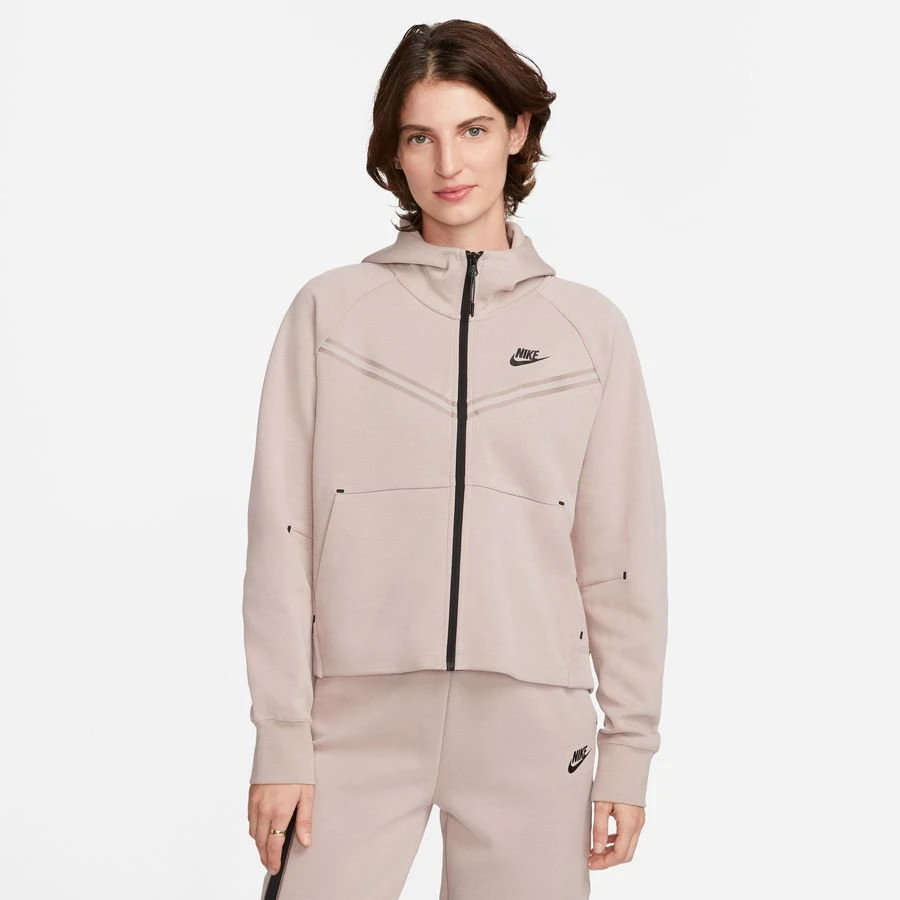 Nike Hoodie NSW Tech Fleece - Taupe Haze/Black Woman 2 Nike Hoodie NSW Tech Fleece - Taupe Haze/Black Woman - Image 2