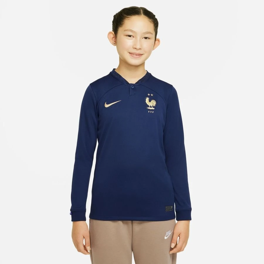Nike France Home Shirt 2022/23 Kids Long Sleeves 1 Nike France Home Shirt 2022/23 Kids Long Sleeves