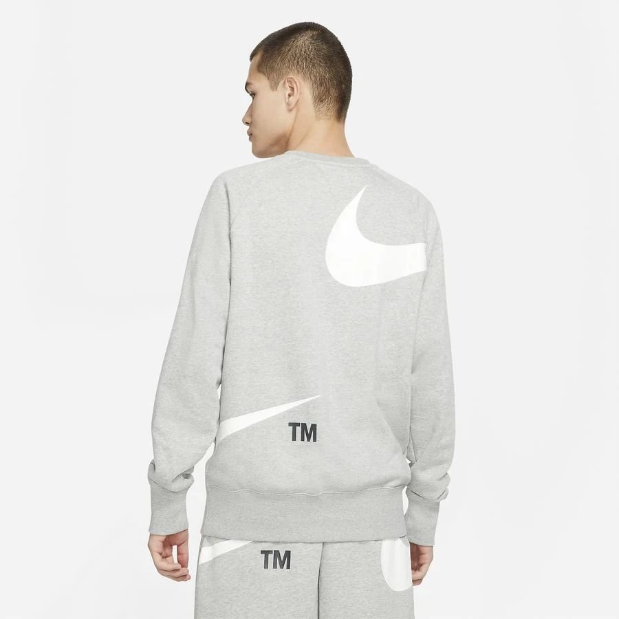 Nike Sweatshirt NSW Swoosh Crew - Grey Heather/White 2 Nike Sweatshirt NSW Swoosh Crew - Grey Heather/White - Image 2
